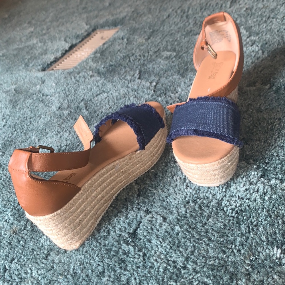 Denim platform sandals